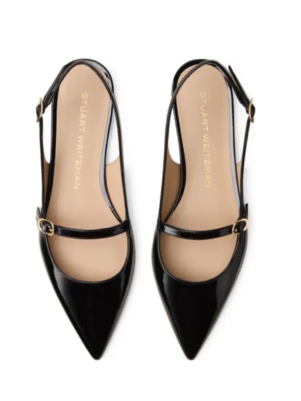 New Stuart Weitzman Emilia Mary Jane Slingback Flat Black Sz 7.5 - Picture 2 of 14
